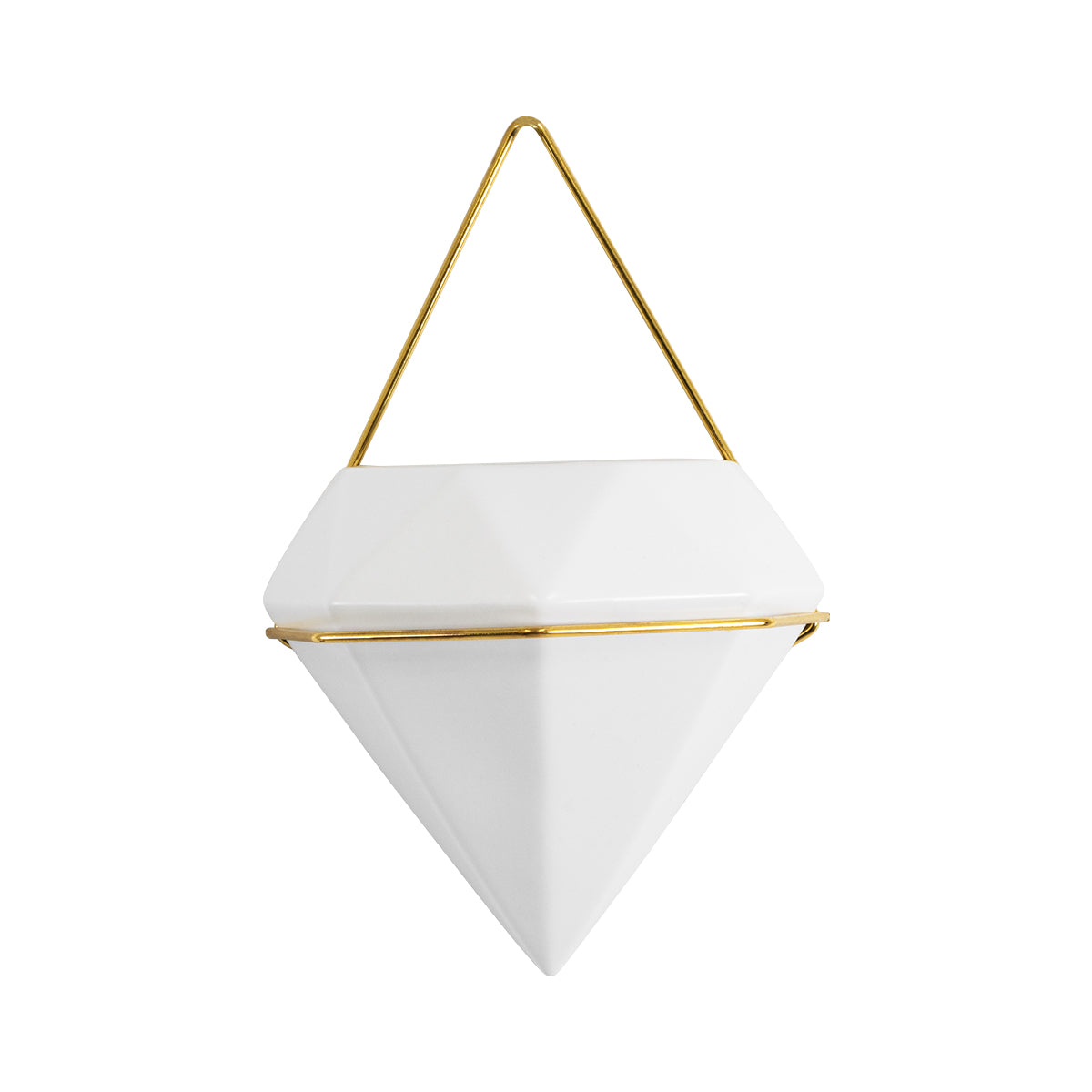 GloboStar® Artificial Garden LOUVRE 20534 Διακοσμητικό Κεραμικό Κασπώ Γλάστρα - Flower Pot Λευκό με Χρυσό Μ20 x Π10.5 x Υ30cm - ledmania.gr