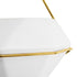 GloboStar® Artificial Garden LOUVRE 20534 Διακοσμητικό Κεραμικό Κασπώ Γλάστρα - Flower Pot Λευκό με Χρυσό Μ20 x Π10.5 x Υ30cm - ledmania.gr