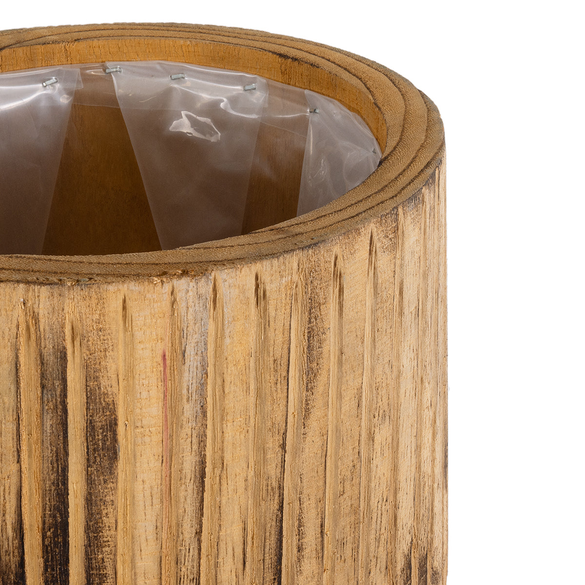 GloboStar® Artificial Garden JAMAICA 20553 Διακοσμητικό Ξύλινο Κασπώ Γλάστρα - Flower Pot Καφέ Φ18 x Υ38cm - ledmania.gr