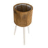 GloboStar® Artificial Garden JAMAICA 20555 Διακοσμητικό Ξύλινο Κασπώ Γλάστρα - Flower Pot Καφέ Φ27 x Υ61cm - ledmania.gr