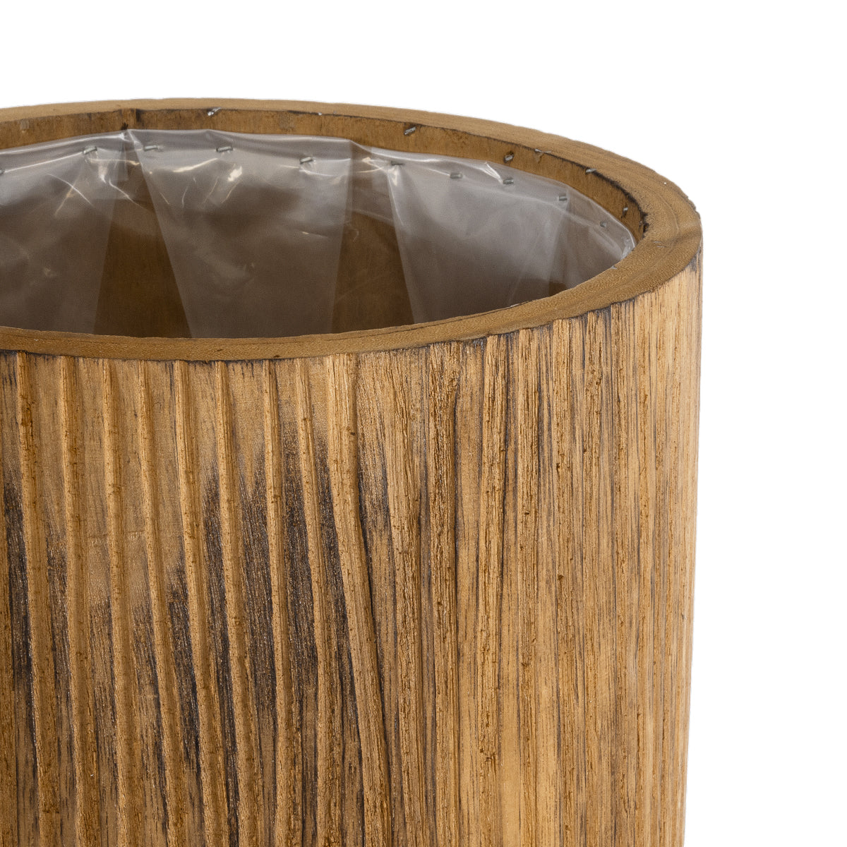 GloboStar® Artificial Garden JAMAICA 20555 Διακοσμητικό Ξύλινο Κασπώ Γλάστρα - Flower Pot Καφέ Φ27 x Υ61cm - ledmania.gr