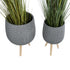 GloboStar® Artificial Garden LOUISIANA 20567 ΣΕΤ 2 Διακοσμητικά Πολυεστερικά Τσιμεντένιά Κασπώ Γλάστρες - Flower Pots Γκρι A:Φ36 x Υ54cm B:Φ32 x Υ49cm - ledmania.gr