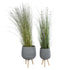 GloboStar® Artificial Garden LOUISIANA 20567 ΣΕΤ 2 Διακοσμητικά Πολυεστερικά Τσιμεντένιά Κασπώ Γλάστρες - Flower Pots Γκρι A:Φ36 x Υ54cm B:Φ32 x Υ49cm - ledmania.gr
