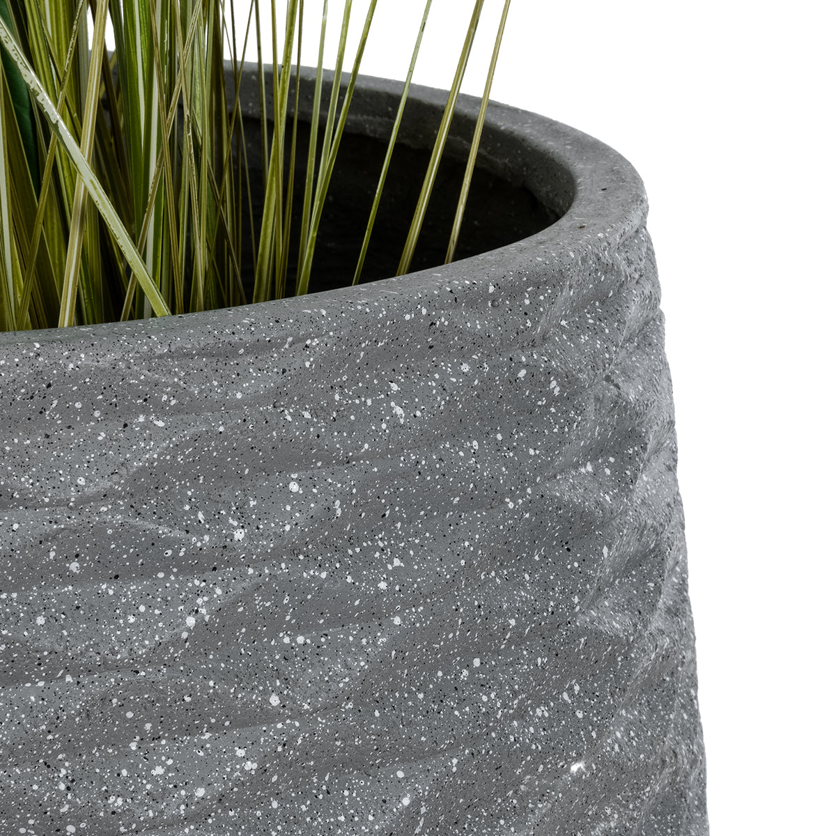 GloboStar® Artificial Garden LOUISIANA 20567 ΣΕΤ 2 Διακοσμητικά Πολυεστερικά Τσιμεντένιά Κασπώ Γλάστρες - Flower Pots Γκρι A:Φ36 x Υ54cm B:Φ32 x Υ49cm - ledmania.gr