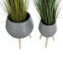 GloboStar® Artificial Garden MARYLAND 20568 ΣΕΤ 2 Διακοσμητικά Πολυεστερικά Τσιμεντένιά Κασπώ Γλάστρες - Flower Pots Γκρι A:Φ39 x Υ45cm B:Φ29 x Υ40cm - ledmania.gr