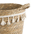 GloboStar® Artificial Garden SANTORINI 20573 Διακοσμητικό Πλεκτό Κασπώ Γλάστρα - Flower Pot Μπεζ με Λευκό Φ26 x Υ28cm - ledmania.gr