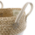 GloboStar® Artificial Garden SANTORINI 20576 Διακοσμητικό Πλεκτό Κασπώ Γλάστρα - Flower Pot Μπεζ με Λευκό Φ28 x Υ24cm - ledmania.gr