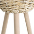 GloboStar® Artificial Garden LIMNOS 20582 Διακοσμητικό Πλεκτό Κασπώ Γλάστρα - Flower Pot Μπεζ με Μπεζ Ξύλο Φ26 x Υ66cm - ledmania.gr