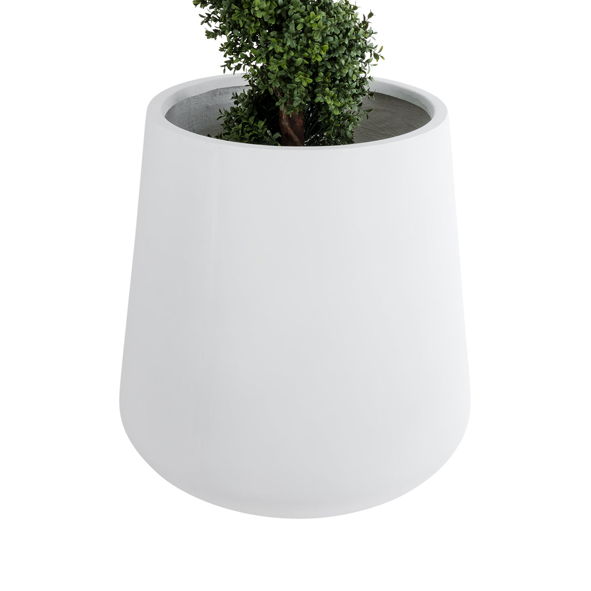 GloboStar® Artificial Garden MISSOURI 20693 Διακοσμητικό Πολυεστερικό Τσιμεντένιο Κασπώ Γλάστρα - Flower Pot Λευκό Φ70 x Υ70cm - ledmania.gr