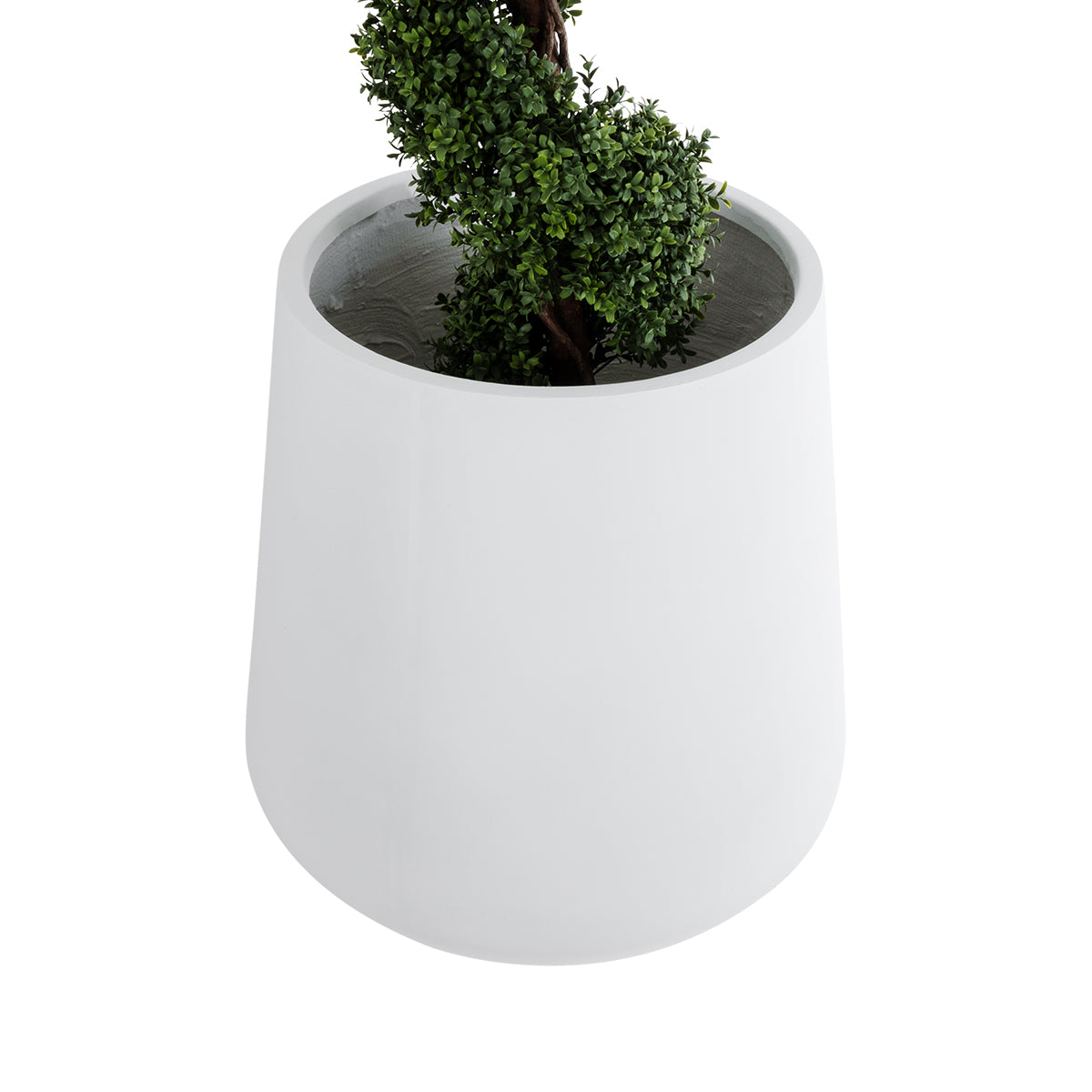 GloboStar® Artificial Garden MISSOURI 20693 Διακοσμητικό Πολυεστερικό Τσιμεντένιο Κασπώ Γλάστρα - Flower Pot Λευκό Φ70 x Υ70cm - ledmania.gr