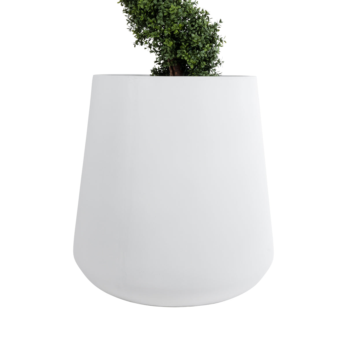 GloboStar® Artificial Garden MISSOURI 20693 Διακοσμητικό Πολυεστερικό Τσιμεντένιο Κασπώ Γλάστρα - Flower Pot Λευκό Φ70 x Υ70cm - ledmania.gr