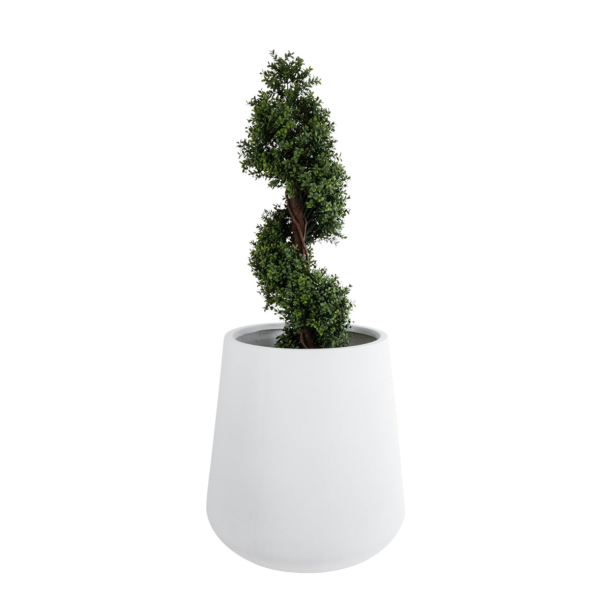 GloboStar® Artificial Garden MISSOURI 20693 Διακοσμητικό Πολυεστερικό Τσιμεντένιο Κασπώ Γλάστρα - Flower Pot Λευκό Φ70 x Υ70cm - ledmania.gr