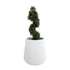 GloboStar® Artificial Garden MISSOURI 20693 Διακοσμητικό Πολυεστερικό Τσιμεντένιο Κασπώ Γλάστρα - Flower Pot Λευκό Φ70 x Υ70cm - ledmania.gr
