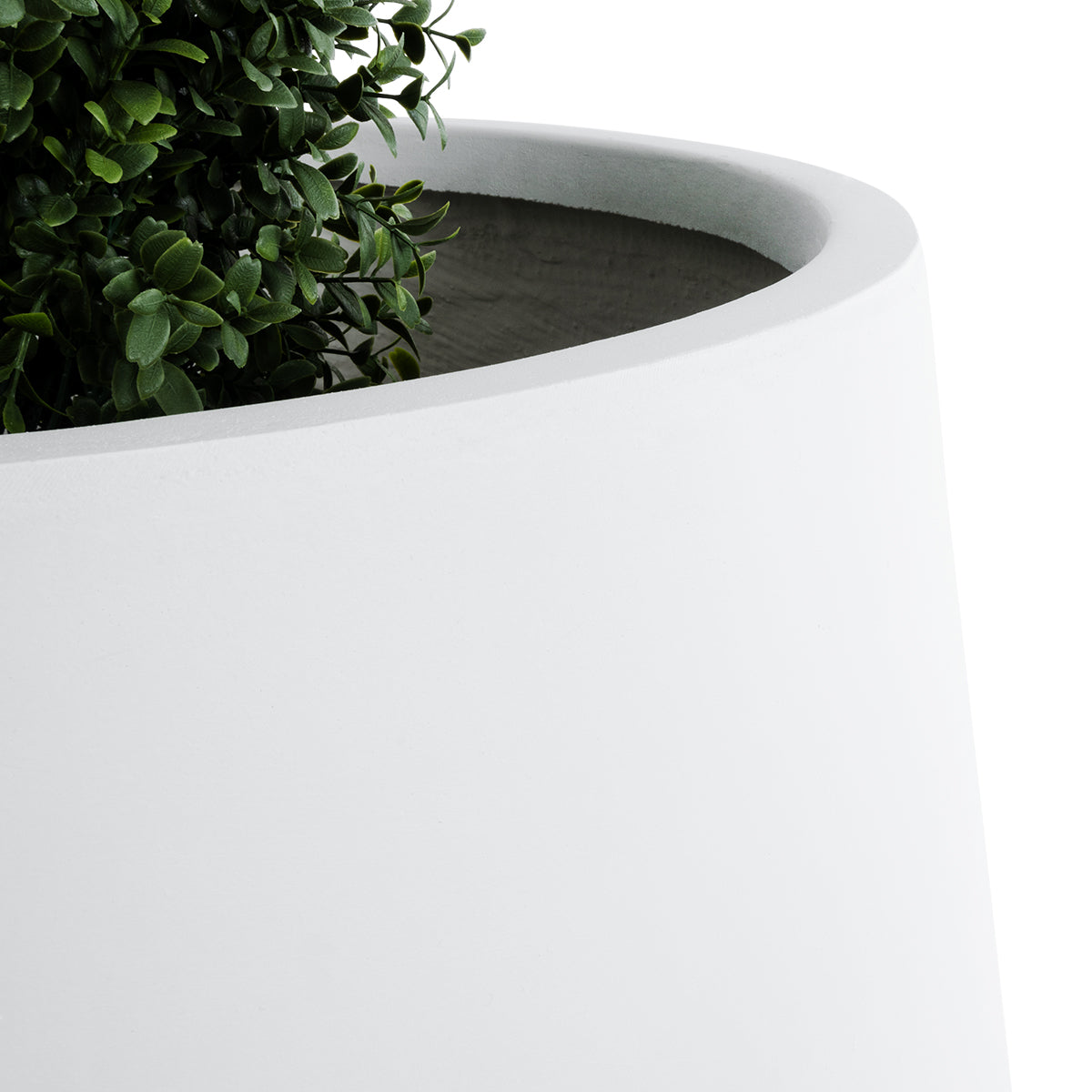 GloboStar® Artificial Garden MISSOURI 20693 Διακοσμητικό Πολυεστερικό Τσιμεντένιο Κασπώ Γλάστρα - Flower Pot Λευκό Φ70 x Υ70cm - ledmania.gr