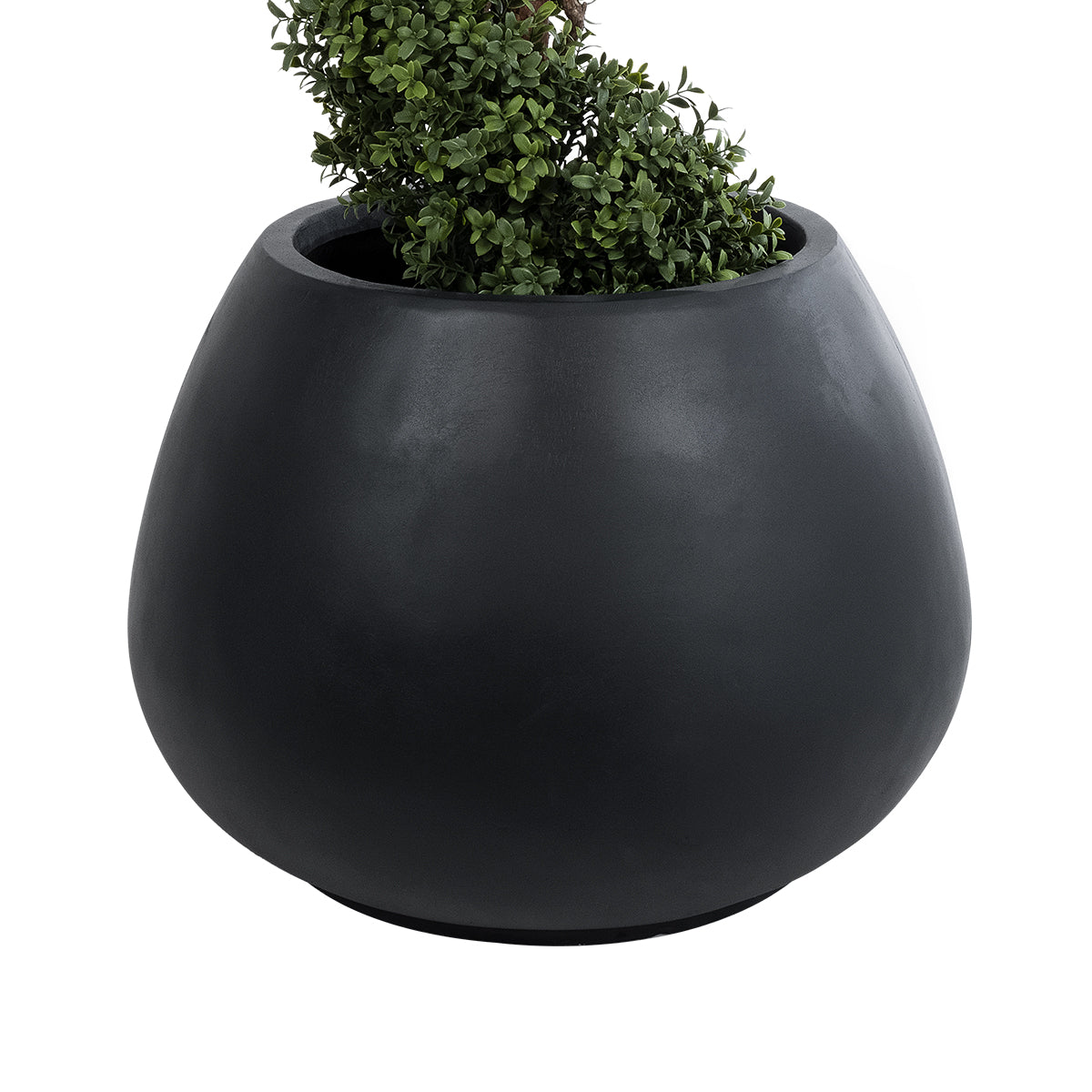 GloboStar® Artificial Garden COLOMBO 20695 Διακοσμητικό Πολυεστερικό Τσιμεντένιο Κασπώ Γλάστρα - Flower Pot Μαύρο Φ60 x Υ45cm - ledmania.gr