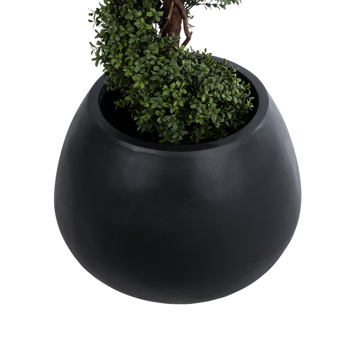 GloboStar® Artificial Garden COLOMBO 20695 Διακοσμητικό Πολυεστερικό Τσιμεντένιο Κασπώ Γλάστρα - Flower Pot Μαύρο Φ60 x Υ45cm - ledmania.gr