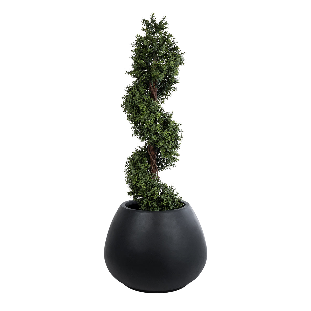 GloboStar® Artificial Garden COLOMBO 20695 Διακοσμητικό Πολυεστερικό Τσιμεντένιο Κασπώ Γλάστρα - Flower Pot Μαύρο Φ60 x Υ45cm - ledmania.gr