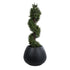 GloboStar® Artificial Garden COLOMBO 20695 Διακοσμητικό Πολυεστερικό Τσιμεντένιο Κασπώ Γλάστρα - Flower Pot Μαύρο Φ60 x Υ45cm - ledmania.gr