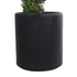 GloboStar® Artificial Garden PUEBLA 20699 Διακοσμητικό Πολυεστερικό Τσιμεντένιο Κασπώ Γλάστρα - Flower Pot Μαύρο Φ51 x Υ56cm - ledmania.gr