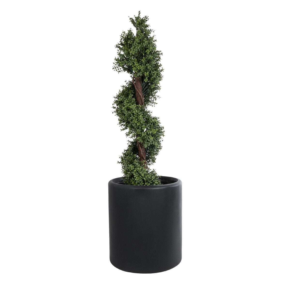 GloboStar® Artificial Garden PUEBLA 20699 Διακοσμητικό Πολυεστερικό Τσιμεντένιο Κασπώ Γλάστρα - Flower Pot Μαύρο Φ51 x Υ56cm - ledmania.gr