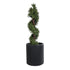 GloboStar® Artificial Garden PUEBLA 20699 Διακοσμητικό Πολυεστερικό Τσιμεντένιο Κασπώ Γλάστρα - Flower Pot Μαύρο Φ51 x Υ56cm - ledmania.gr