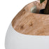 GloboStar® Artificial Garden PANDORA 20705 Επιδαπέδιο Πολυεστερικό Τσιμεντένιο Κασπώ Γλάστρα - Flower Pot Καφέ με Λευκό Μ60 x Π55 x Υ43cm - ledmania.gr