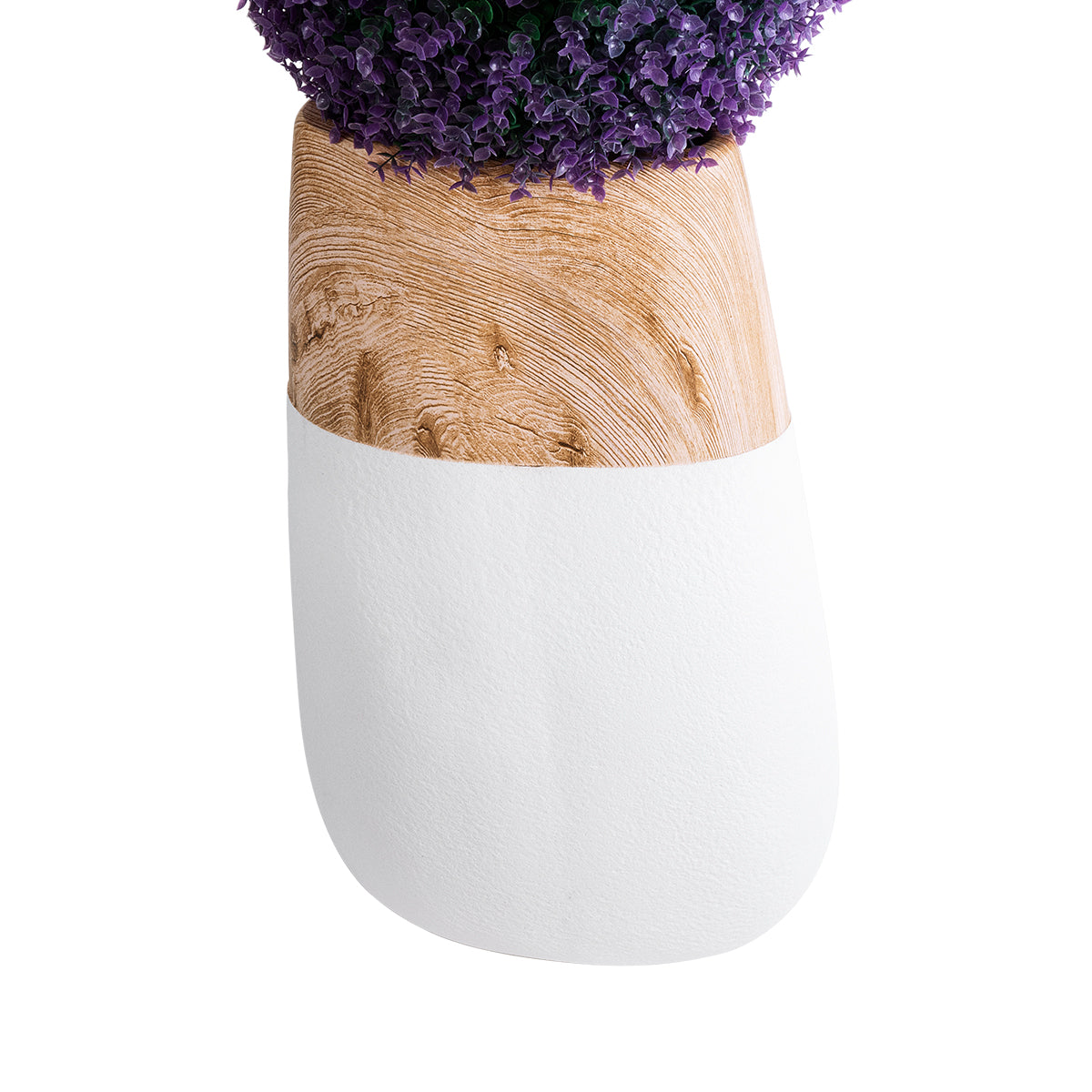 GloboStar® Artificial Garden PANDORA 20706 Επιδαπέδιο Πολυεστερικό Τσιμεντένιο Κασπώ Γλάστρα - Flower Pot Λευκό με Καφέ Μ45 x Π40 x Υ72cm - ledmania.gr