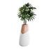 GloboStar® Artificial Garden PANDORA 20707 Επιδαπέδιο Πολυεστερικό Τσιμεντένιο Κασπώ Γλάστρα - Flower Pot Καφέ με Λευκό Μ49 x Π45 x Υ90cm - ledmania.gr