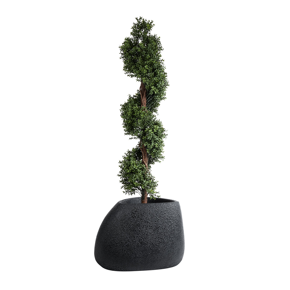 GloboStar® Artificial Garden CHLOE 20708 Επιδαπέδιο Πολυεστερικό Τσιμεντένιο Κασπώ Γλάστρα - Flower Pot Μαύρο Μ60 x Π55 x Υ43cm - ledmania.gr