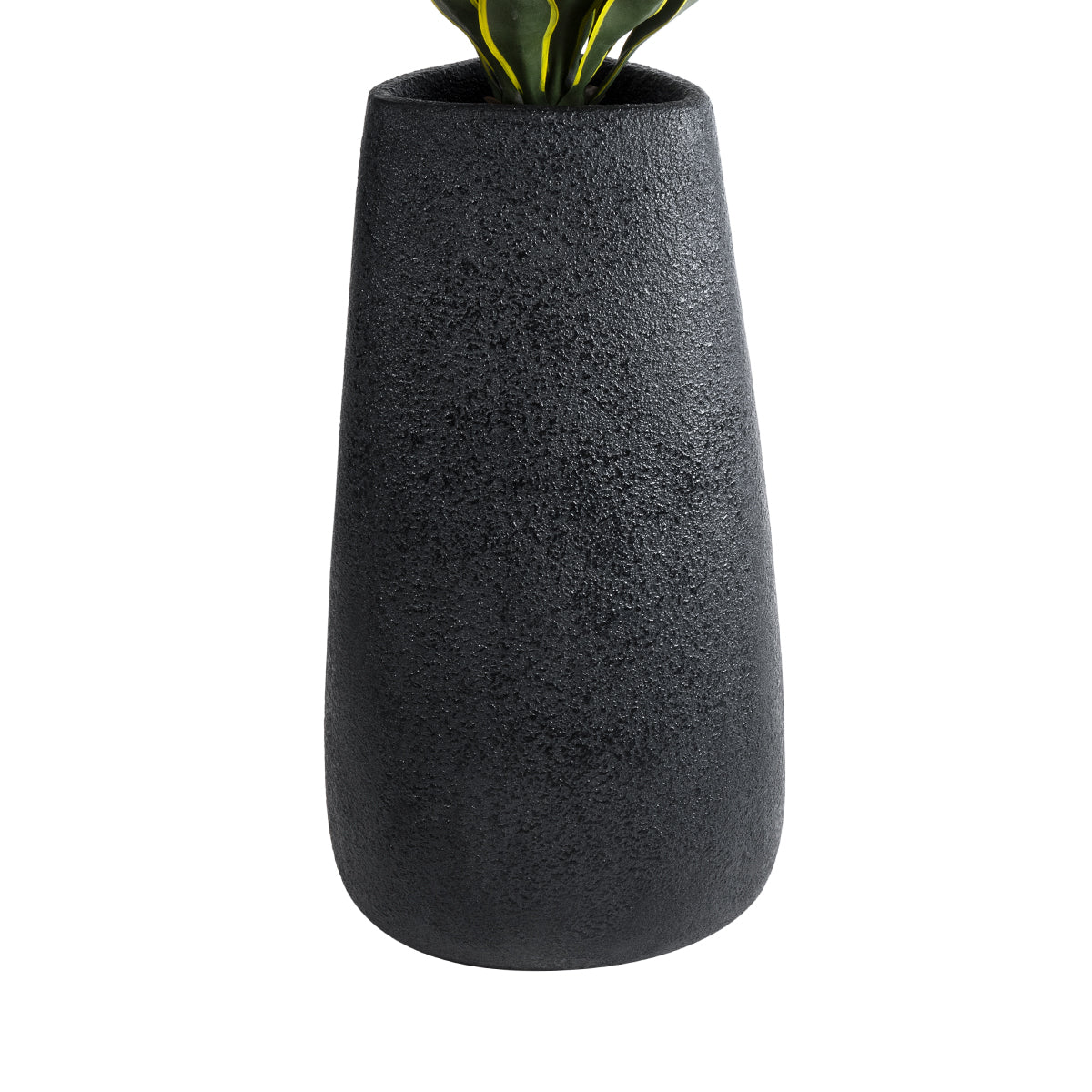 GloboStar® Artificial Garden CHLOE 20709 Επιδαπέδιο Πολυεστερικό Τσιμεντένιο Κασπώ Γλάστρα - Flower Pot Μαύρο Μ45 x Π49 x Υ90cm - ledmania.gr