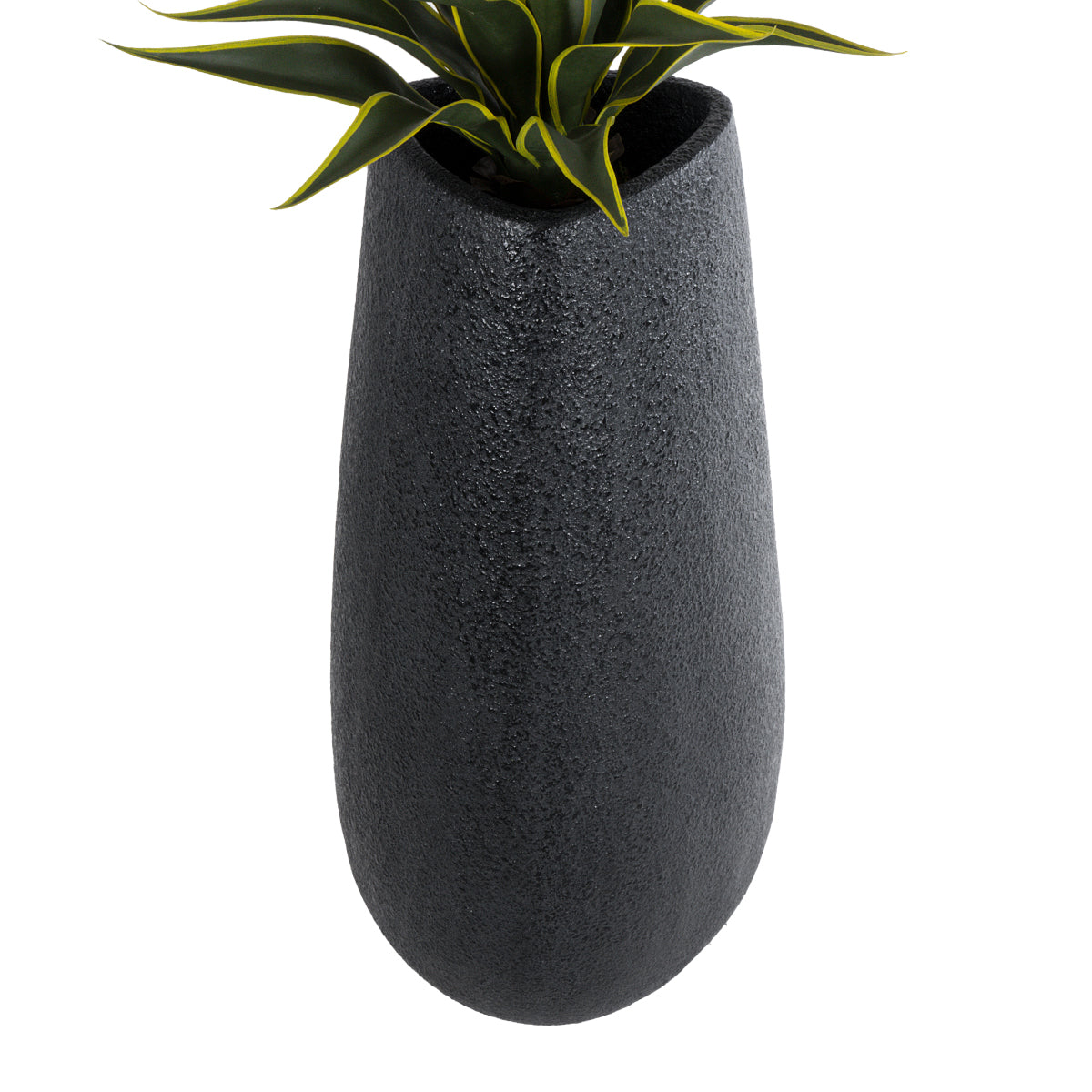 GloboStar® Artificial Garden CHLOE 20709 Επιδαπέδιο Πολυεστερικό Τσιμεντένιο Κασπώ Γλάστρα - Flower Pot Μαύρο Μ45 x Π49 x Υ90cm - ledmania.gr