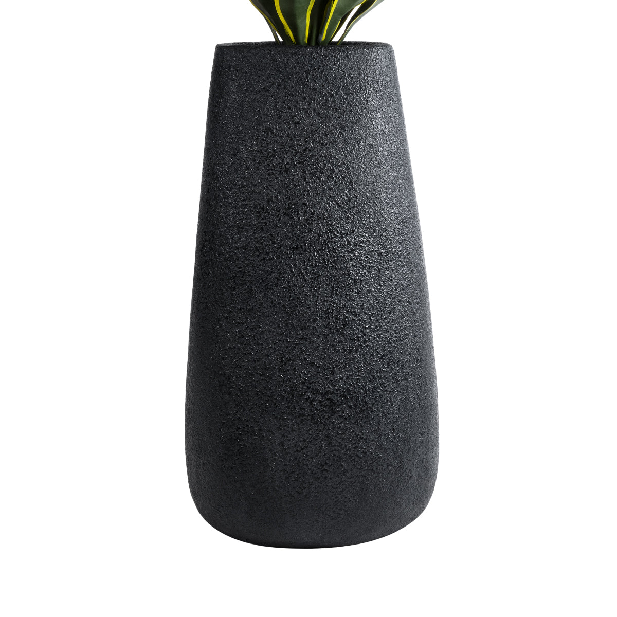 GloboStar® Artificial Garden CHLOE 20709 Επιδαπέδιο Πολυεστερικό Τσιμεντένιο Κασπώ Γλάστρα - Flower Pot Μαύρο Μ45 x Π49 x Υ90cm - ledmania.gr
