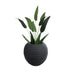 GloboStar® Artificial Garden ILAEIRA 20712 Επιδαπέδιο Πολυεστερικό Τσιμεντένιο Κασπώ Γλάστρα - Flower Pot Μαύρο Φ71 x Υ64cm - ledmania.gr