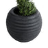 GloboStar® Artificial Garden ILAEIRA 20713 Επιδαπέδιο Πολυεστερικό Τσιμεντένιο Κασπώ Γλάστρα - Flower Pot Μαύρο Φ58 x Υ53cm - ledmania.gr