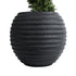 GloboStar® Artificial Garden ILAEIRA 20713 Επιδαπέδιο Πολυεστερικό Τσιμεντένιο Κασπώ Γλάστρα - Flower Pot Μαύρο Φ58 x Υ53cm - ledmania.gr