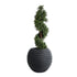 GloboStar® Artificial Garden ILAEIRA 20713 Επιδαπέδιο Πολυεστερικό Τσιμεντένιο Κασπώ Γλάστρα - Flower Pot Μαύρο Φ58 x Υ53cm - ledmania.gr