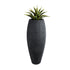 GloboStar® Artificial Garden NASHVILLE 20714 Επιδαπέδιο Πολυεστερικό Τσιμεντένιο Κασπώ Γλάστρα - Flower Pot Μαύρο Φ45 x Υ114cm - ledmania.gr