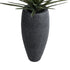 GloboStar® Artificial Garden NASHVILLE 20715 Επιδαπέδιο Πολυεστερικό Τσιμεντένιο Κασπώ Γλάστρα - Flower Pot Μαύρο Φ35 x Υ85cm - ledmania.gr