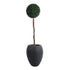 GloboStar® Artificial Garden NASHVILLE 20716 Επιδαπέδιο Πολυεστερικό Τσιμεντένιο Κασπώ Γλάστρα - Flower Pot Μαύρο Φ40 x Υ50cm - ledmania.gr