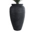 GloboStar® Artificial Garden OLYMPIA 20718 Επιδαπέδιο Πολυεστερικό Τσιμεντένιο Κασπώ Γλάστρα - Flower Pot Μαύρο Φ55 x Υ90cm - ledmania.gr