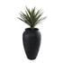 GloboStar® Artificial Garden OLYMPIA 20718 Επιδαπέδιο Πολυεστερικό Τσιμεντένιο Κασπώ Γλάστρα - Flower Pot Μαύρο Φ55 x Υ90cm - ledmania.gr