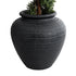 GloboStar® Artificial Garden OLYMPIA 20719 Επιδαπέδιο Πολυεστερικό Τσιμεντένιο Κασπώ Γλάστρα - Flower Pot Μαύρο Φ55 x Υ60cm - ledmania.gr