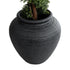 GloboStar® Artificial Garden OLYMPIA 20719 Επιδαπέδιο Πολυεστερικό Τσιμεντένιο Κασπώ Γλάστρα - Flower Pot Μαύρο Φ55 x Υ60cm - ledmania.gr