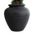 GloboStar® Artificial Garden OLYMPIA 20719 Επιδαπέδιο Πολυεστερικό Τσιμεντένιο Κασπώ Γλάστρα - Flower Pot Μαύρο Φ55 x Υ60cm - ledmania.gr