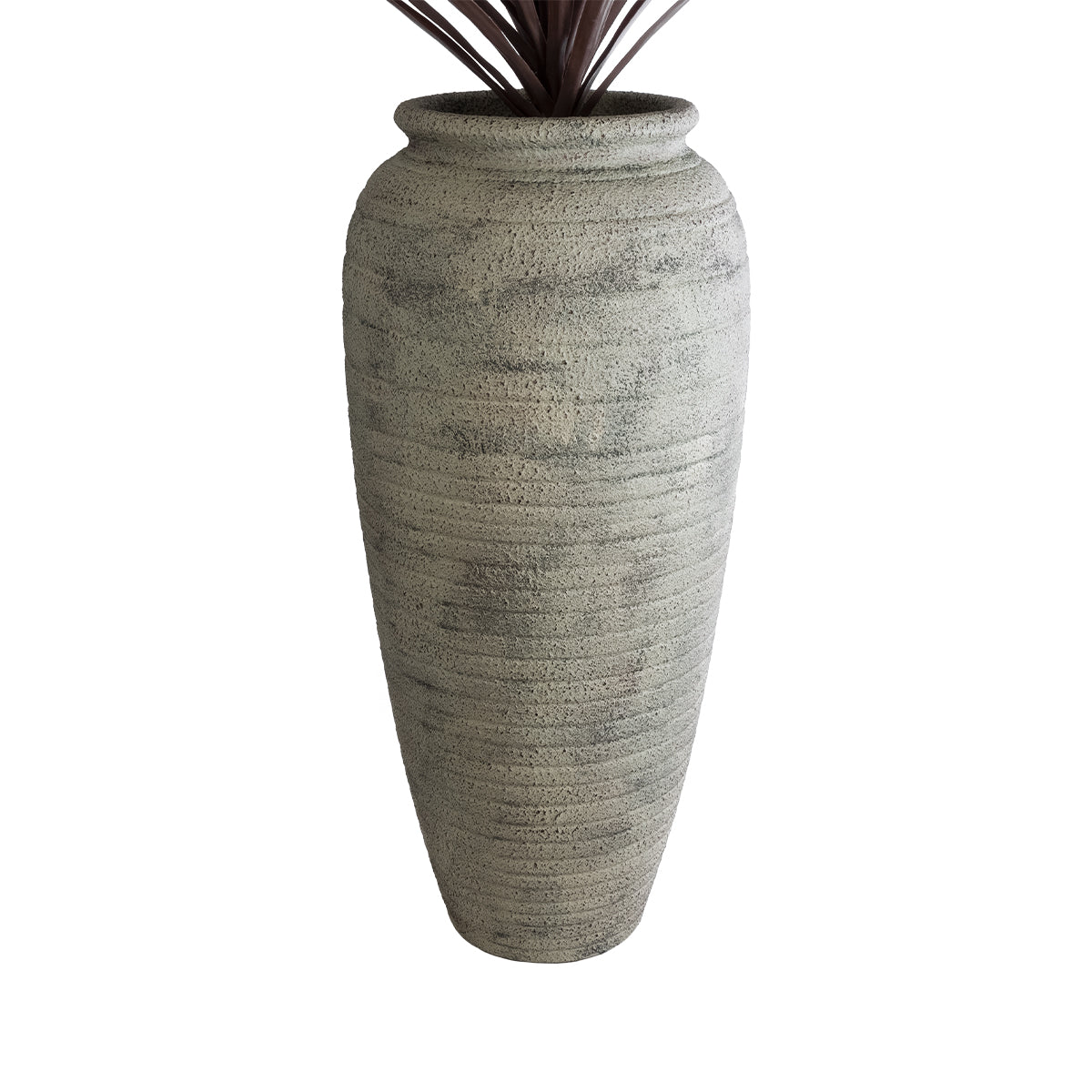GloboStar® Artificial Garden IRISH 20720 Επιδαπέδιο Πολυεστερικό Τσιμεντένιο Κασπώ Γλάστρα - Flower Pot Μπεζ με Γκρι Φ55 x Υ120cm - ledmania.gr