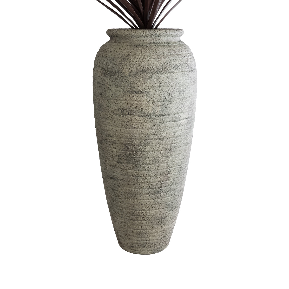 GloboStar® Artificial Garden IRISH 20720 Επιδαπέδιο Πολυεστερικό Τσιμεντένιο Κασπώ Γλάστρα - Flower Pot Μπεζ με Γκρι Φ55 x Υ120cm - ledmania.gr