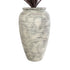 GloboStar® Artificial Garden IRISH 20721 Επιδαπέδιο Πολυεστερικό Τσιμεντένιο Κασπώ Γλάστρα - Flower Pot Λευκό - Μπεζ Φ55 x Υ90cm - ledmania.gr