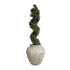 GloboStar® Artificial Garden IRISH 20722 Επιδαπέδιο Πολυεστερικό Τσιμεντένιο Κασπώ Γλάστρα - Flower Pot Λευκό - Μπεζ Φ55 x Υ60cm - ledmania.gr