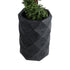 GloboStar® Artificial Garden GENOVA 20725 Επιδαπέδιο Πολυεστερικό Τσιμεντένιο Κασπώ Γλάστρα - Flower Pot Μαύρο Φ40 x Υ90cm - ledmania.gr