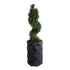 GloboStar® Artificial Garden GENOVA 20725 Επιδαπέδιο Πολυεστερικό Τσιμεντένιο Κασπώ Γλάστρα - Flower Pot Μαύρο Φ40 x Υ90cm - ledmania.gr